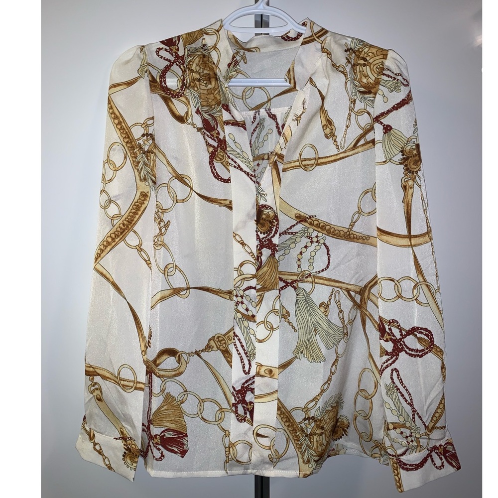 White & gold blouse